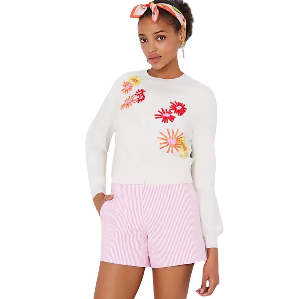 Kate Spade Floral Ribbon Button Up Cardigan